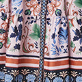 Printed Tie-Up Waist Knee Length Dress Full Length View