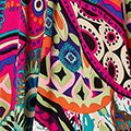 Abstract Print V-Neck Knee Length Dress Front View 2