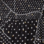 Polka Dot Print Puff Sleeve Midi Dress Back View 2