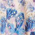 Floral Lace Trim High Neck Maxi Dress Front View 2