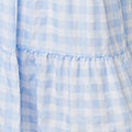 Checked Short Sleeve Tiered Maxi Dress Front View 2