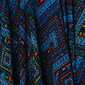 Geo Print Cap Sleeve Ruched Maxi Dress Full Length View