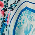 Border Print Wide Strap Midi Sun Dress Front View 2