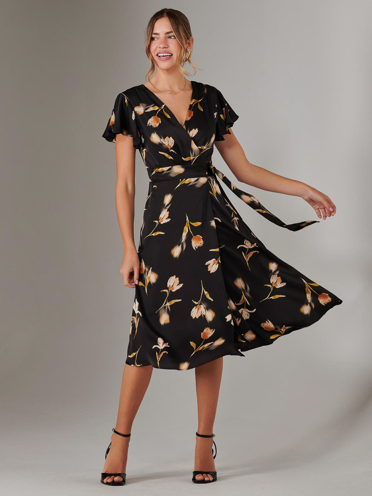 Wrap Front Midi Dress Detail View