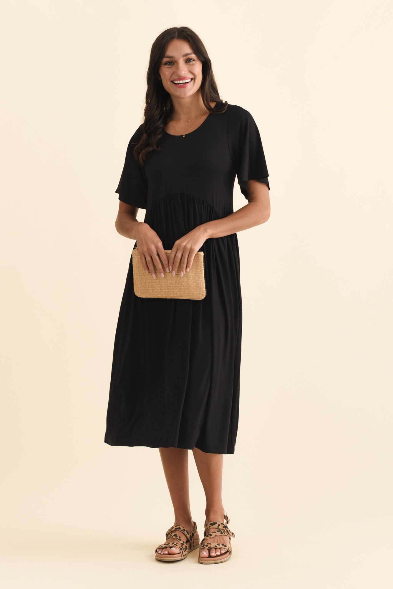 Dalton Black Crescent Dress Front View