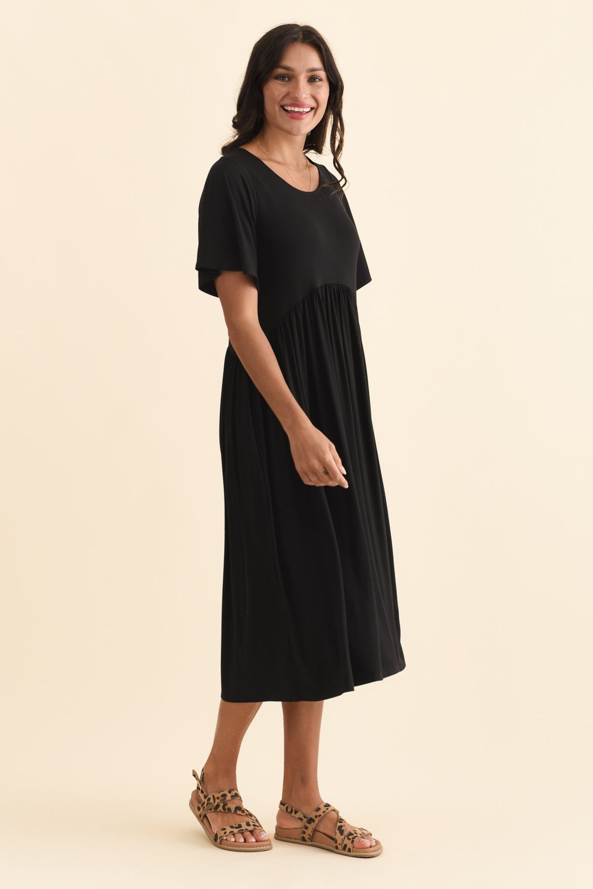 Dalton Black Crescent Dress Side View