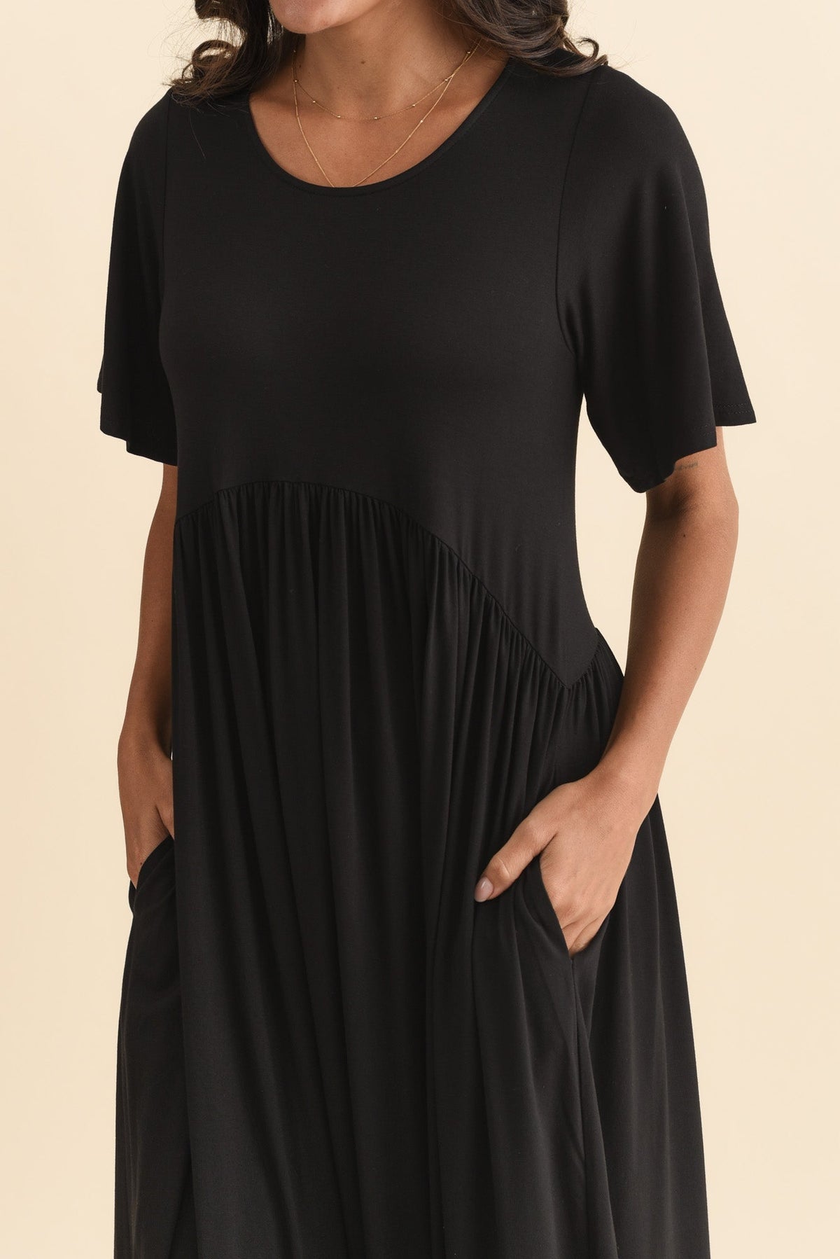 Dalton Black Crescent Dress Full Length View