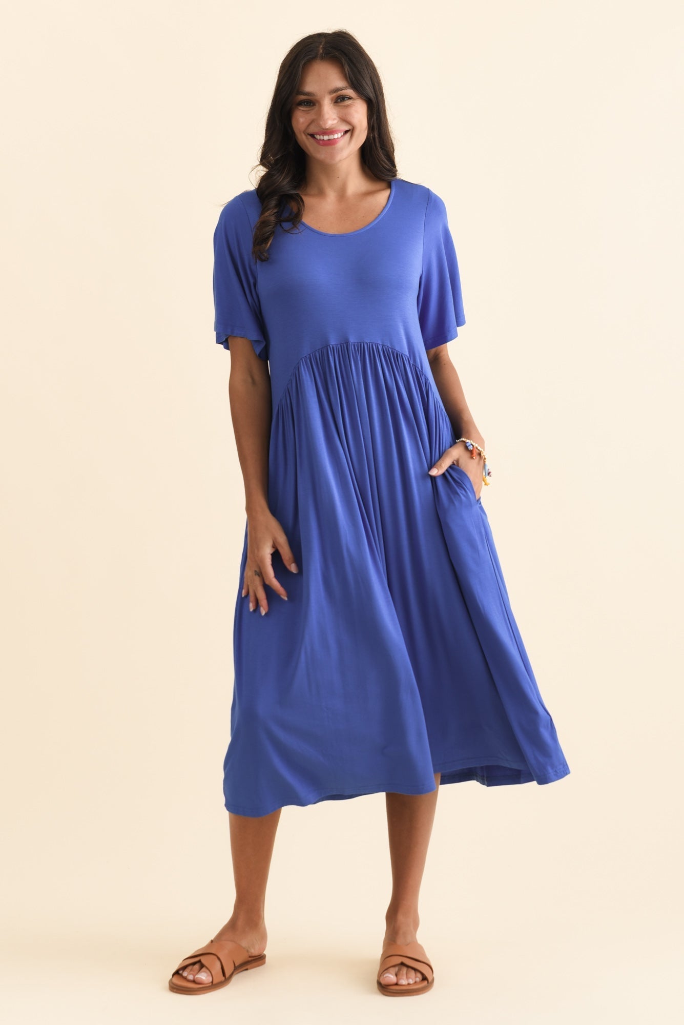 Dalton Cobalt Crescent Dress Back View