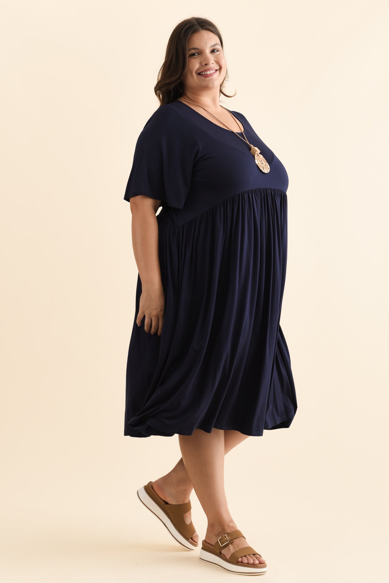 Dalton Navy Crescent Dress Detail View 2