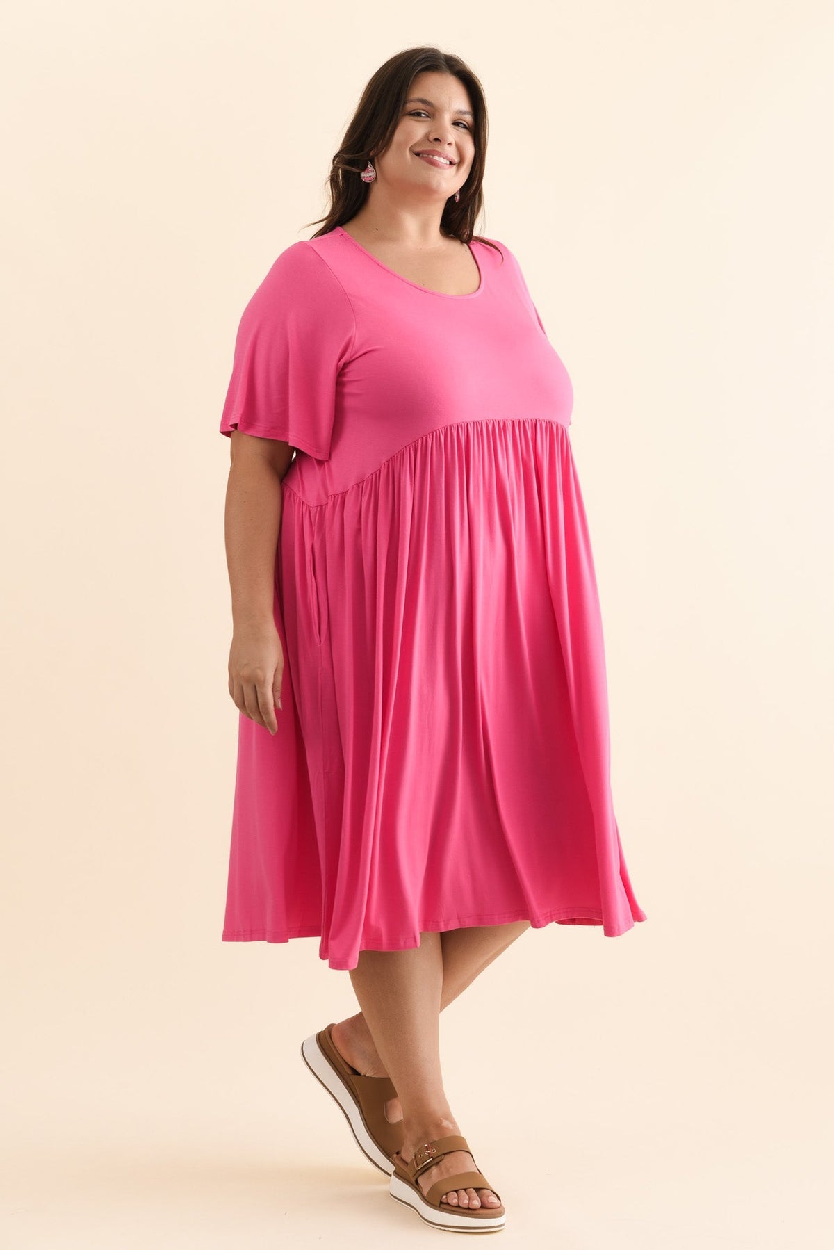 Dalton Pink Crescent Dress Styled View 2