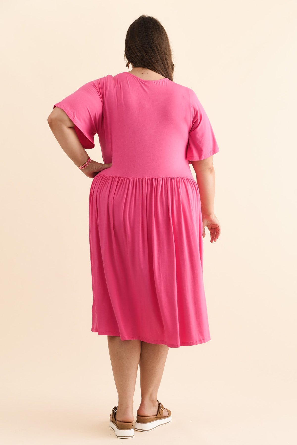 Dalton Pink Crescent Dress Full Length View 2