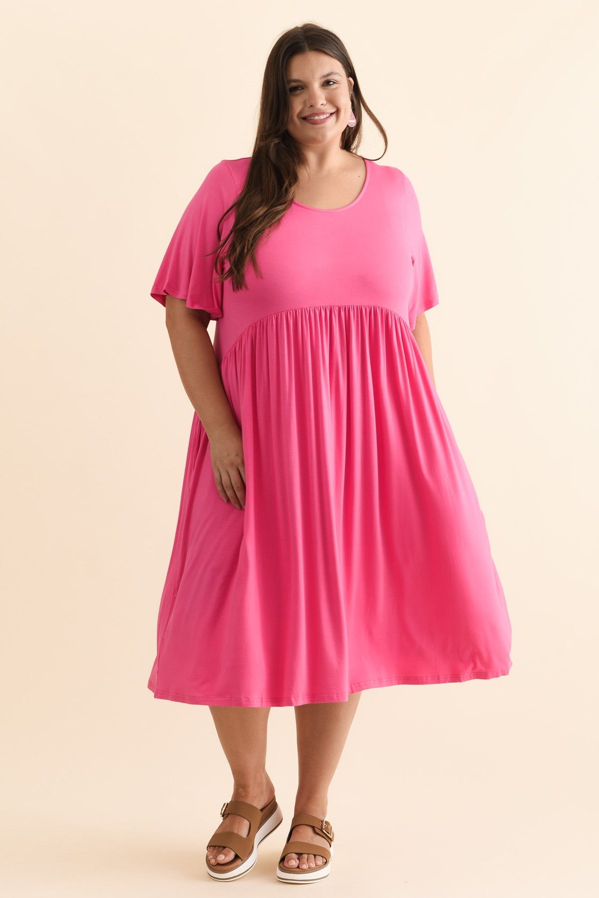 Dalton Pink Crescent Dress Side View 2