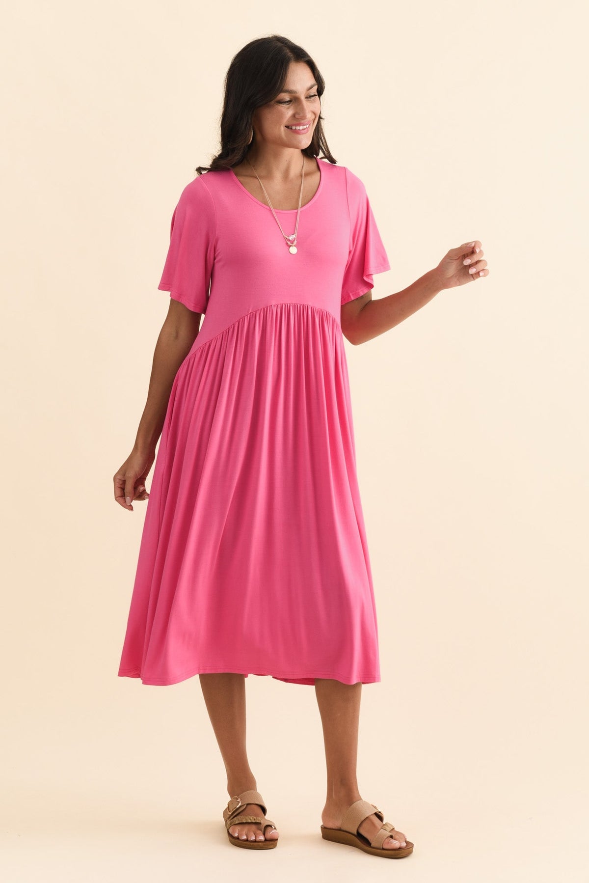 Dalton Pink Crescent Dress Side View