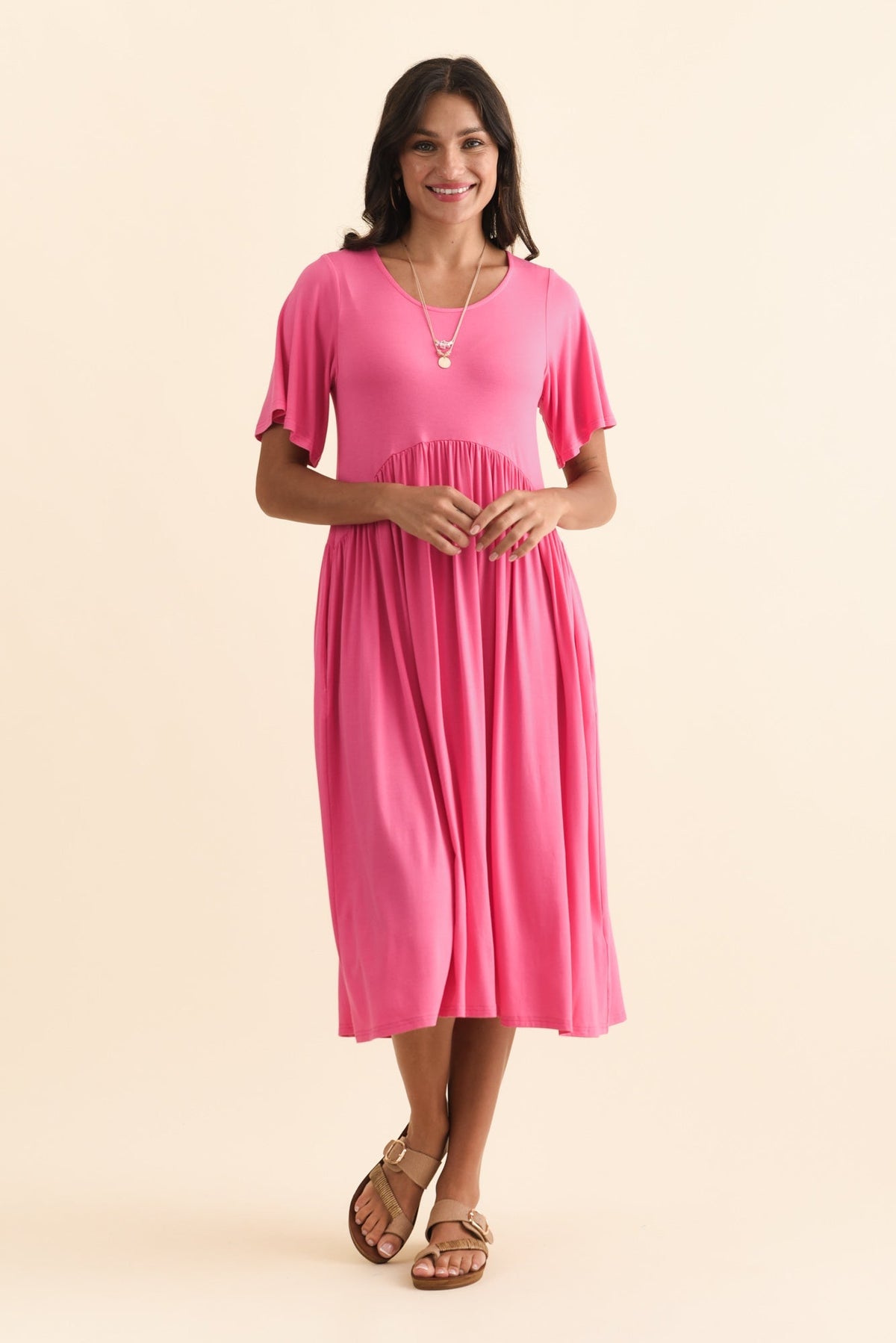 Dalton Pink Crescent Dress Back View