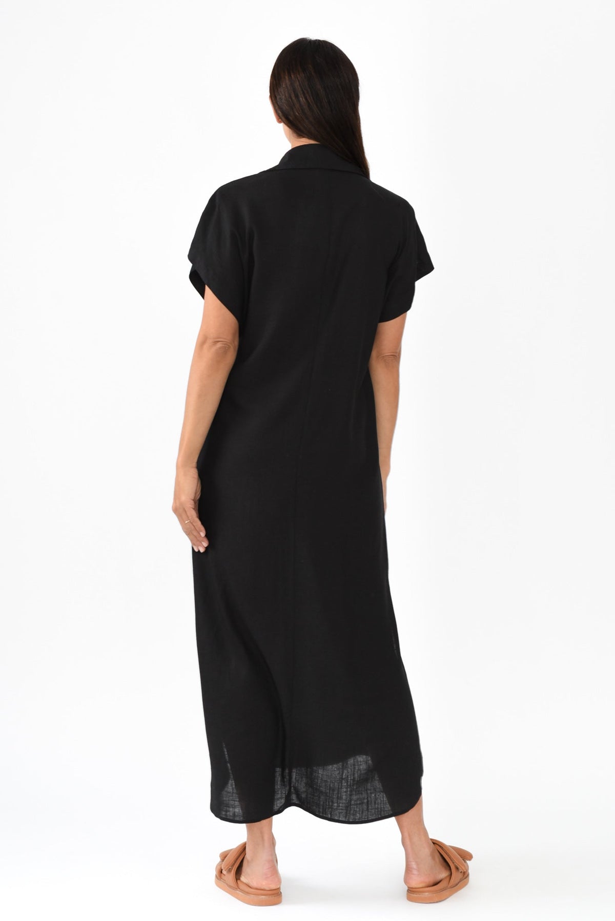 Elijah Black Shirt Dress Side View