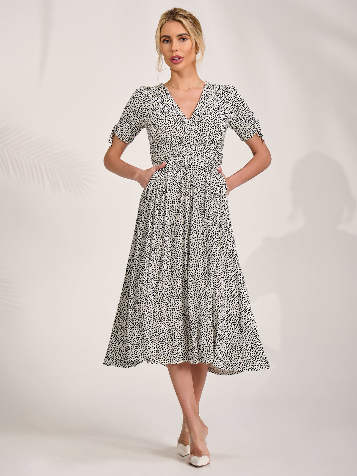 Anja | Women's Abstract Mesh Short-Sleeve Midaxi Dress