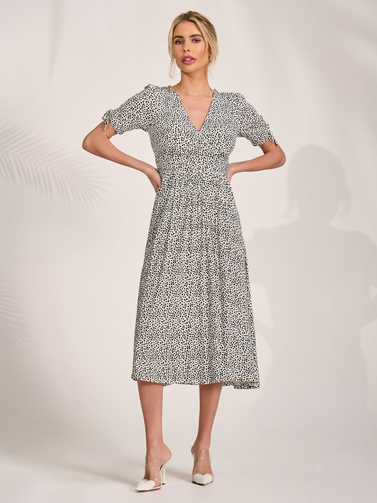 Anja | Women's Abstract Mesh Short-Sleeve Midaxi Dress