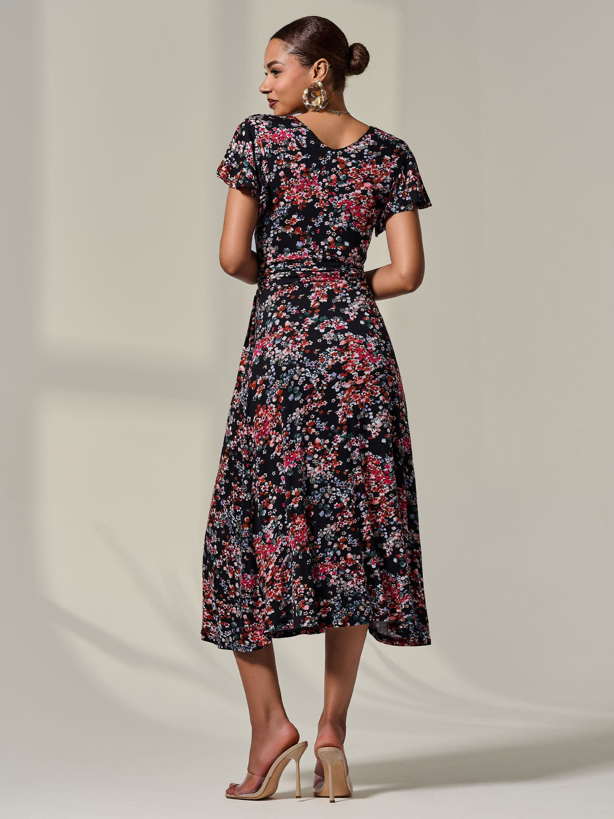 Mock Wrap Jersey Midi Dress Styled View