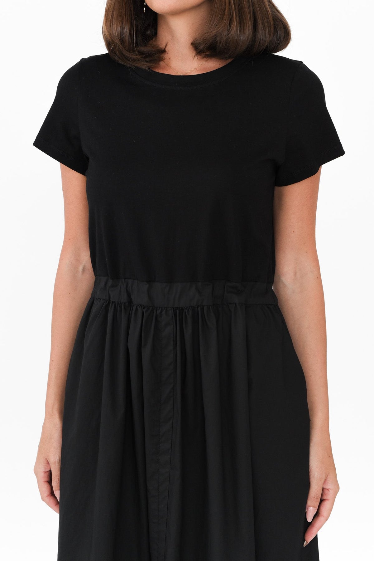 Harlyn Black Splice Tee Dress Detail View