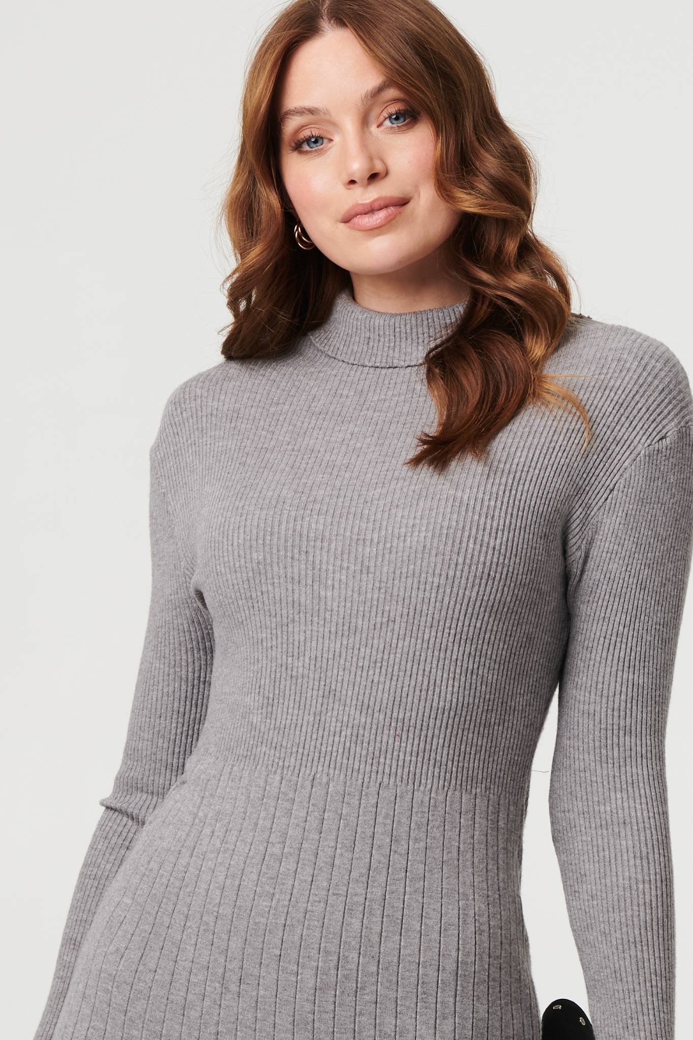 Textured Knit Bodycon Midi Dress Full Length View 3