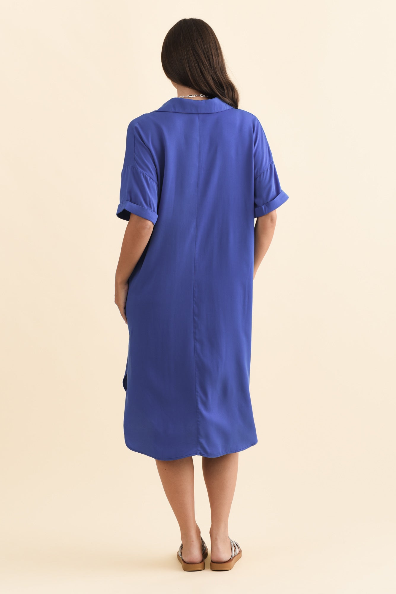 Kazi Cobalt Shirt Dress Detail View