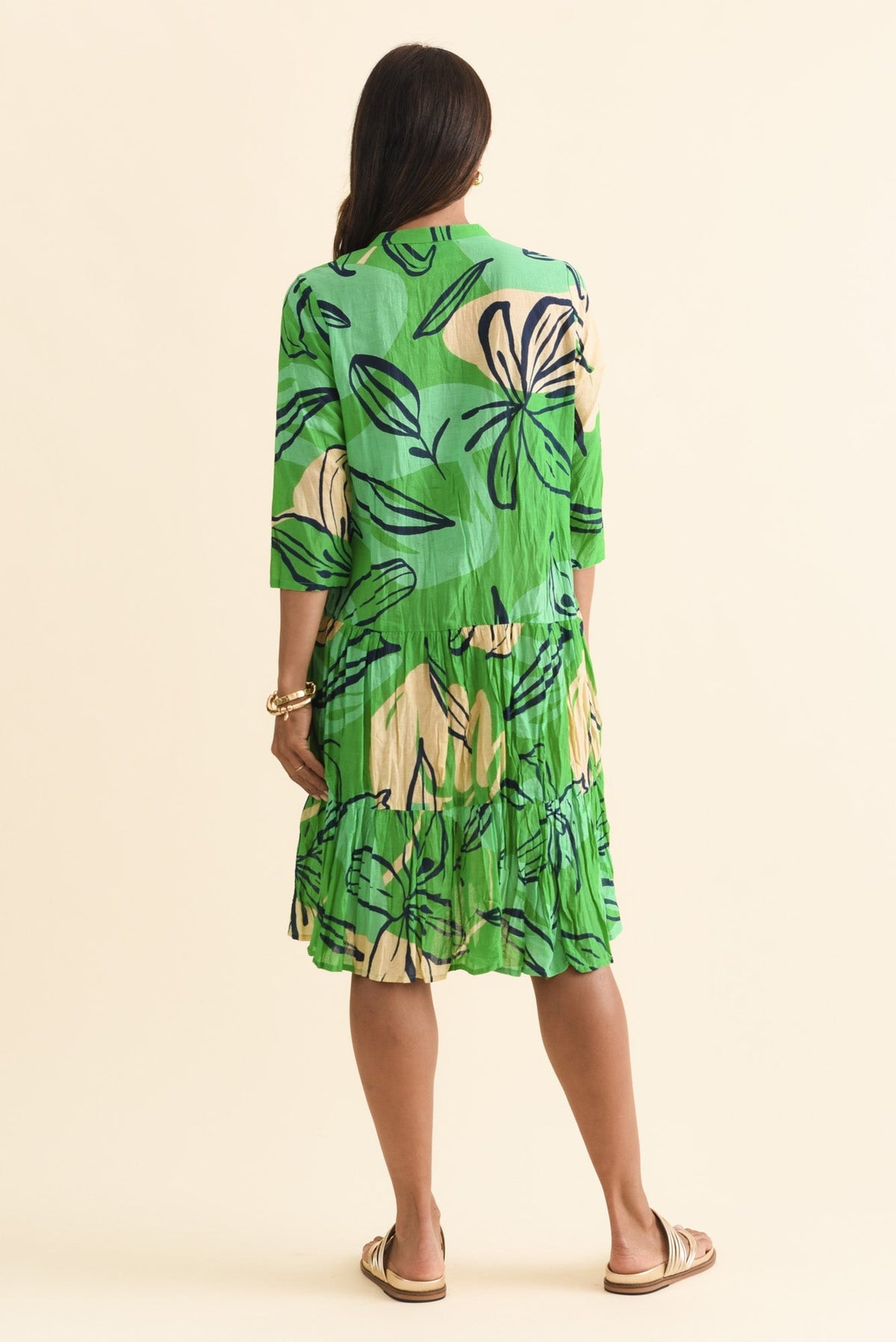Larissa Green Lily Cotton Pleated Dress Side View