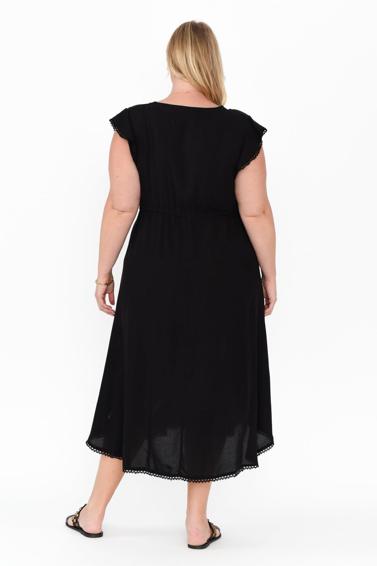 Libby Black Midi Dress Styled View 2