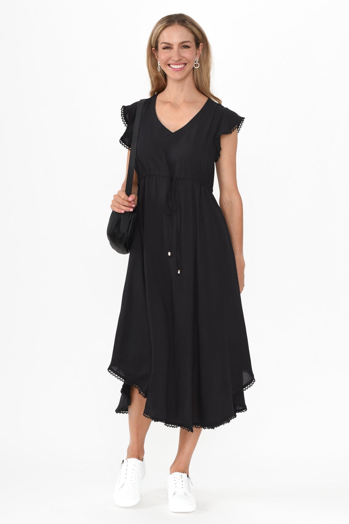 Libby Black Midi Dress Back View 2