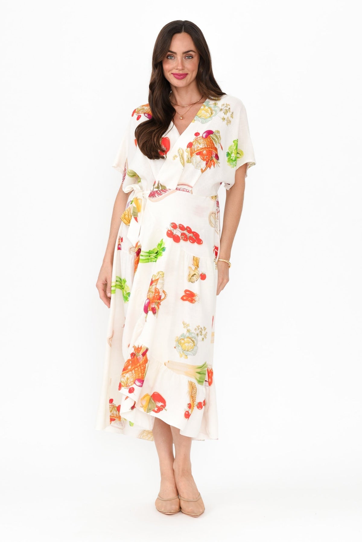 Luanne White Harvest Linen Blend Dress Back View 2