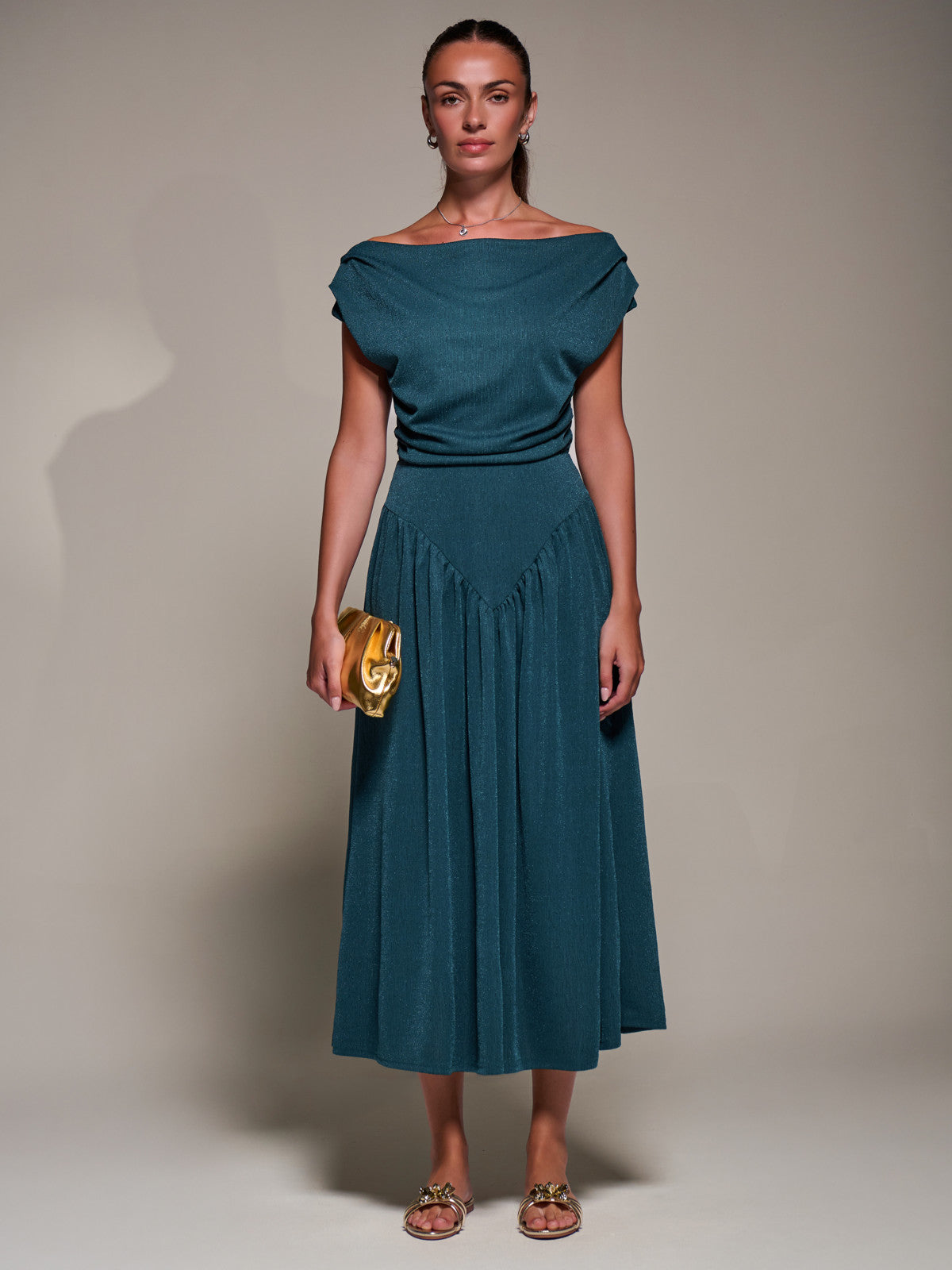 Asymmetric Neckline Midaxi Dress Styled View