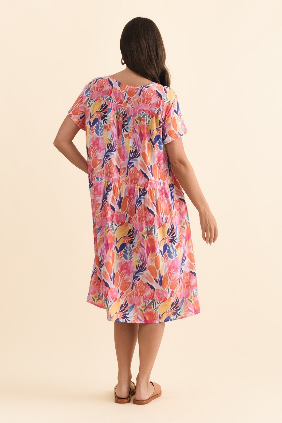 Murano Pink Garden Cotton Dress Detail View