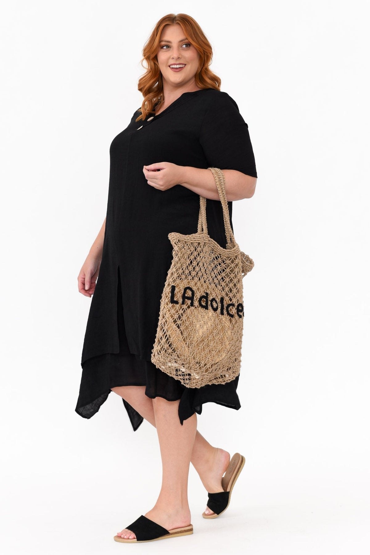 Nala Black Layers Dress Full Length View 2