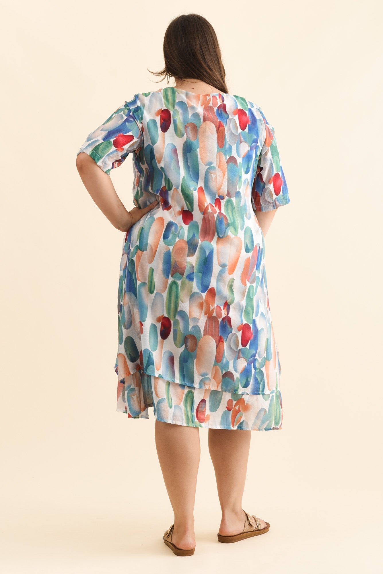 Nala Blue Circle Layers Dress Full Length View 2