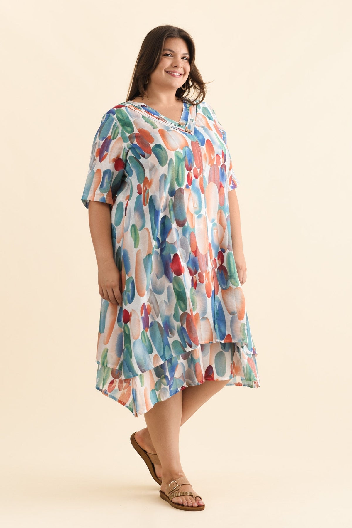 Nala Blue Circle Layers Dress Styled View 2