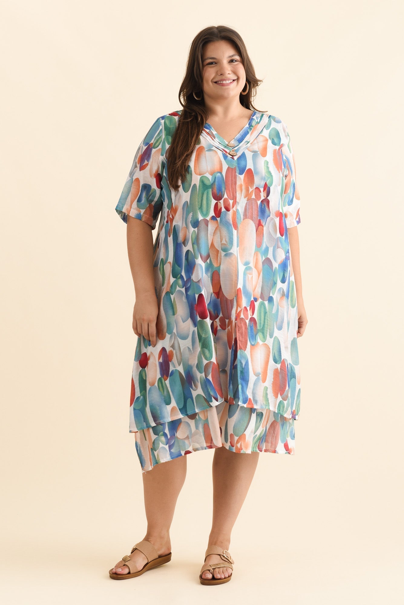 Nala Blue Circle Layers Dress Side View 2