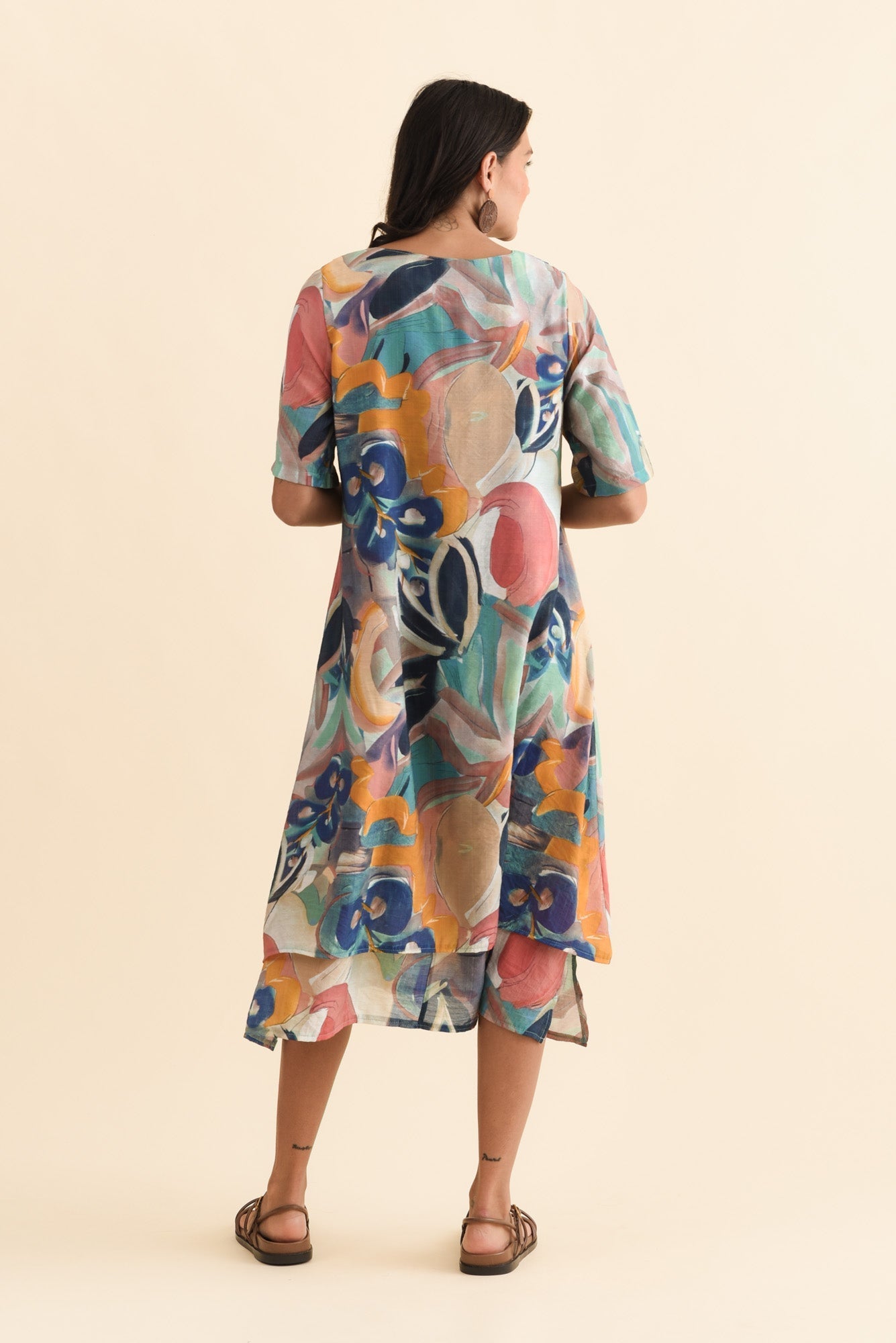 Nala Blue Floral Layers Dress Detail View