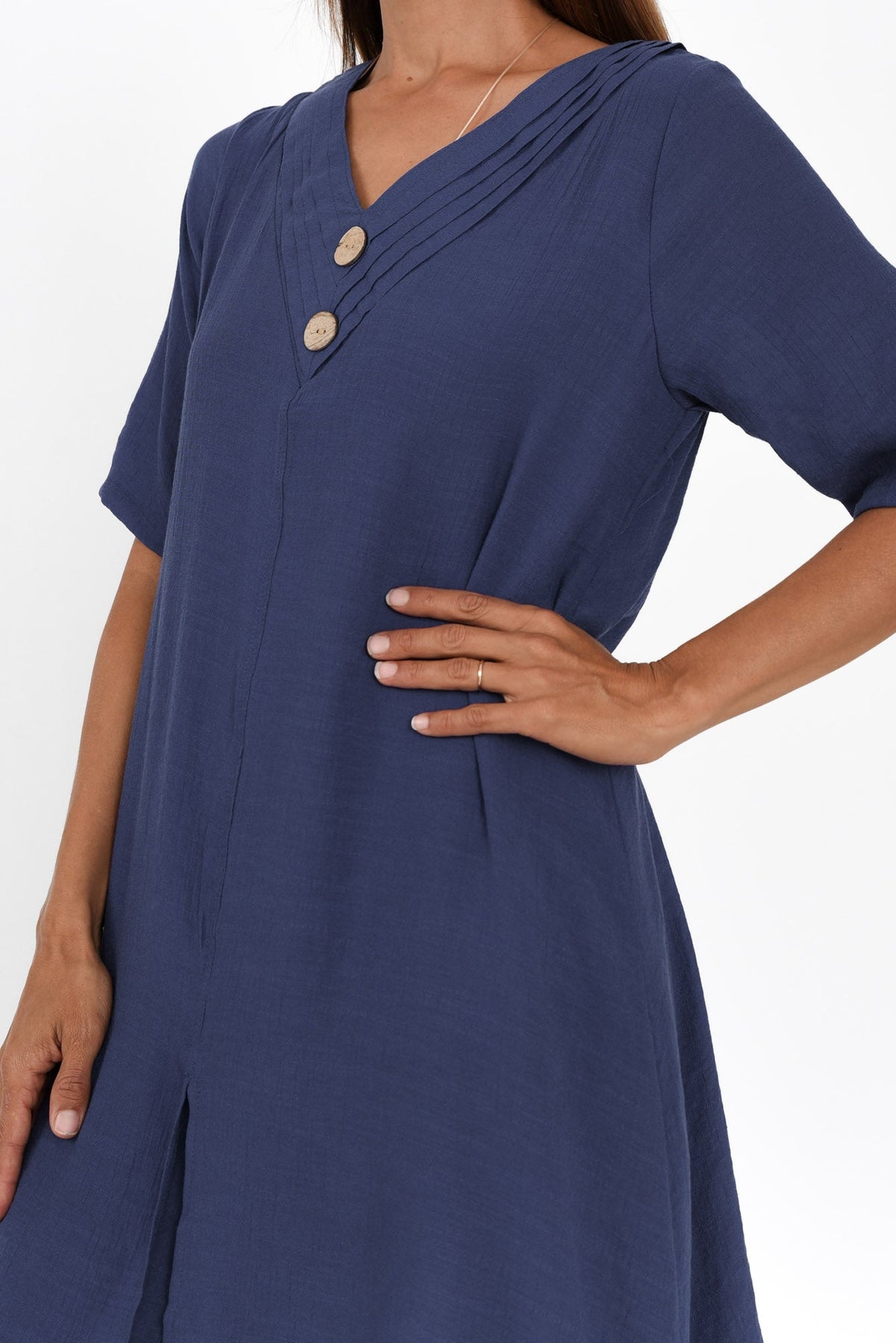 Nala Deep Blue Layers Dress Full Length View