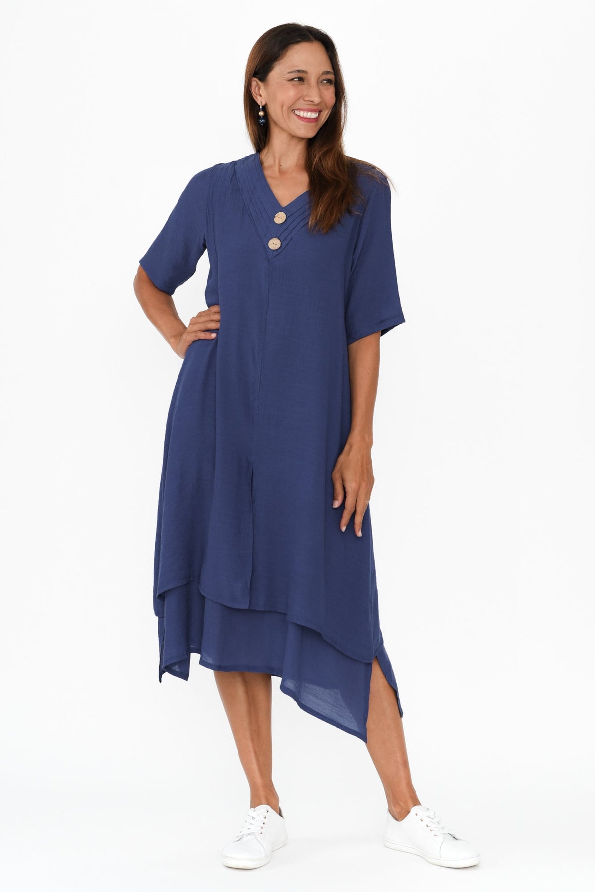 Nala Deep Blue Layers Dress Back View 2