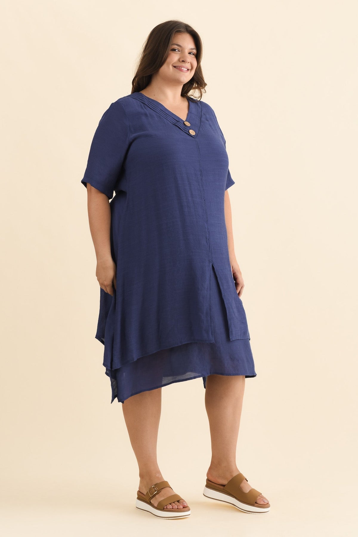 Nala Deep Blue Layers Dress Styled View 2
