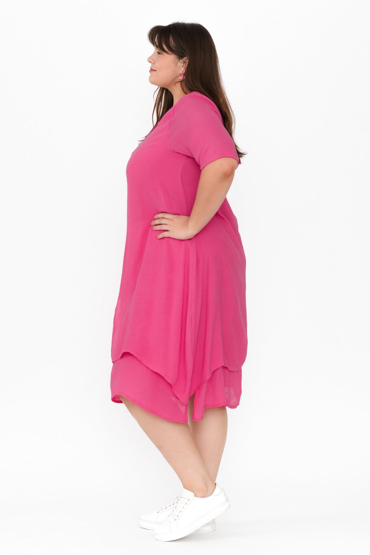 Nala Hot Pink Layers Dress Detail View 2