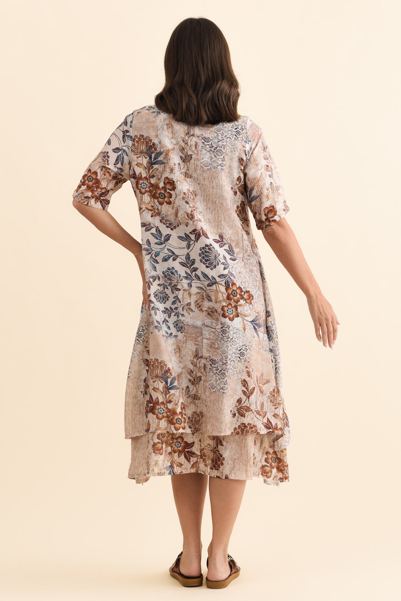 Nala Mocha Garden Layers Dress Side View
