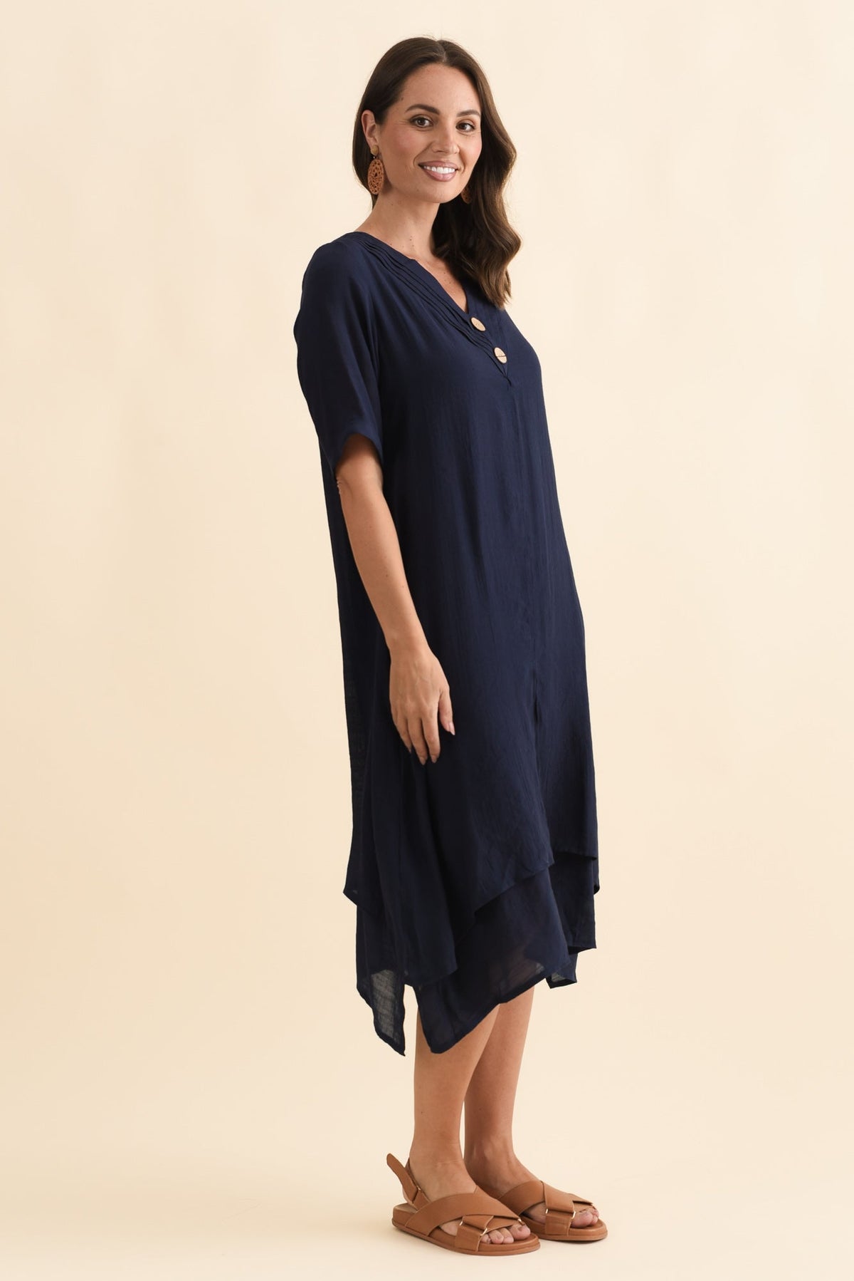 Nala Navy Layers Dress Side View