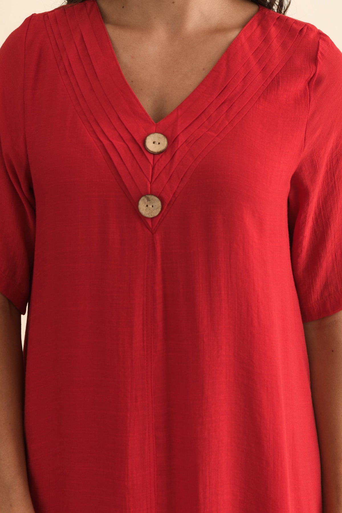 Nala Red Layers Dress Detail View