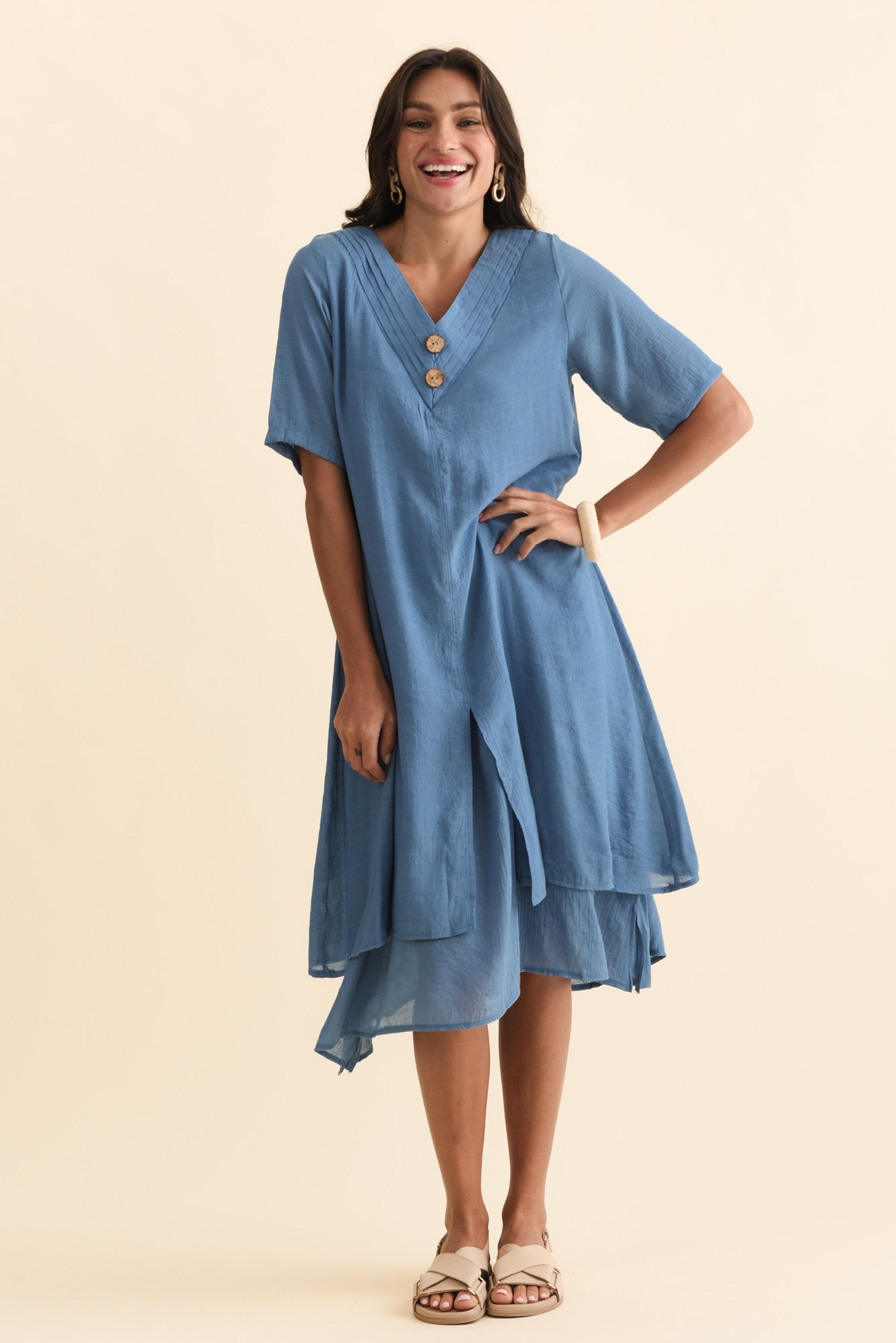 Nala Steel Layers Dress Front View