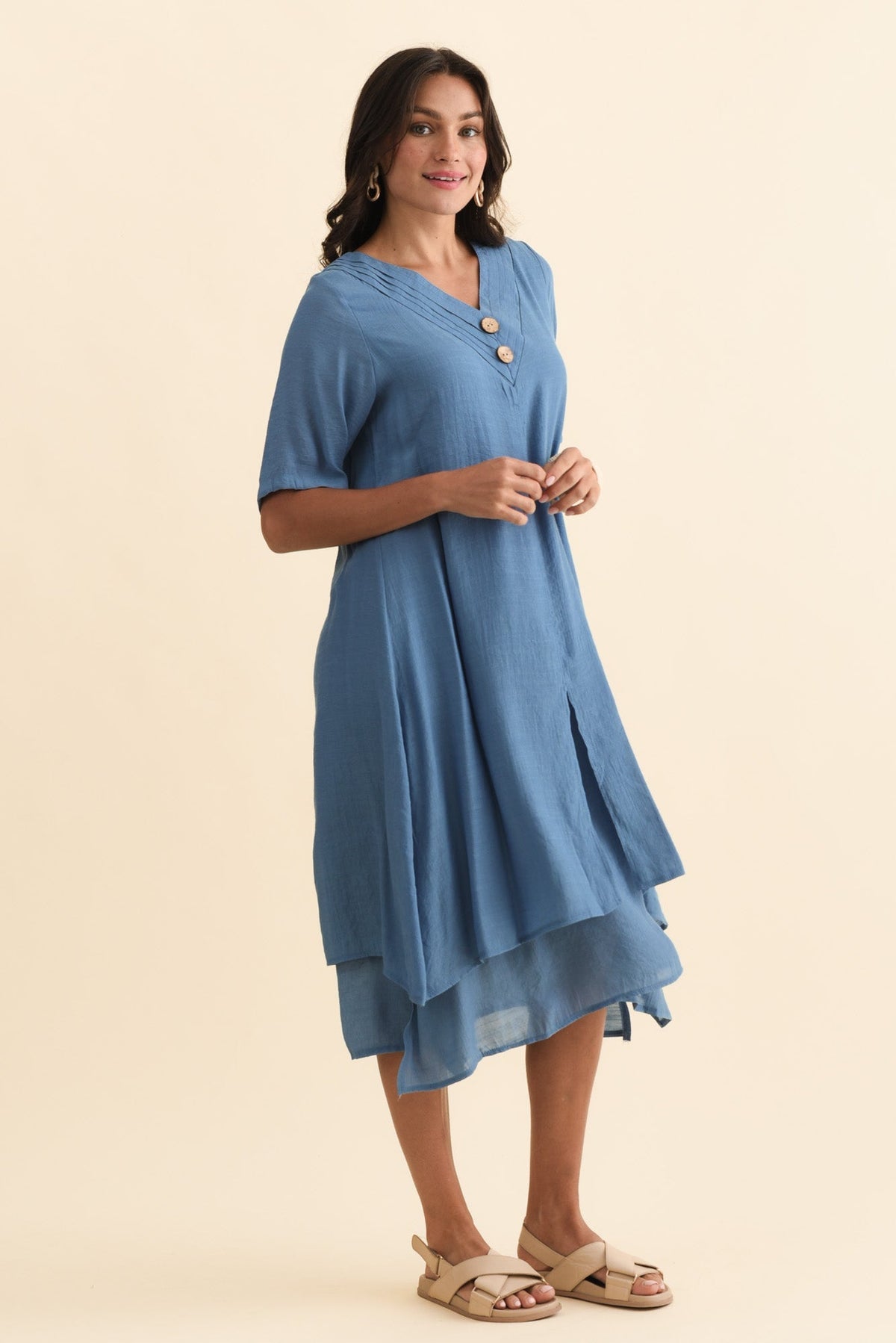 Nala Steel Layers Dress Side View
