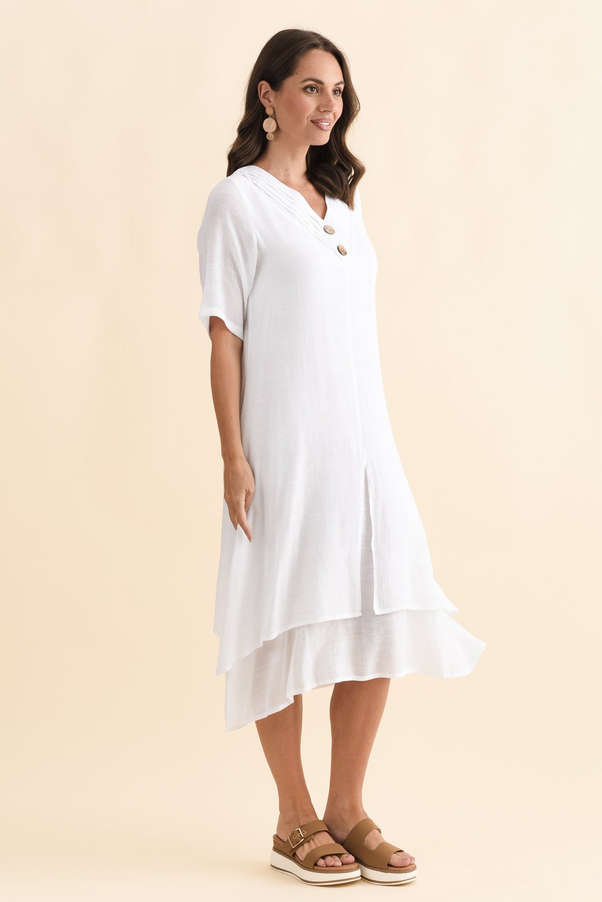 Nala White Layers Dress Side View