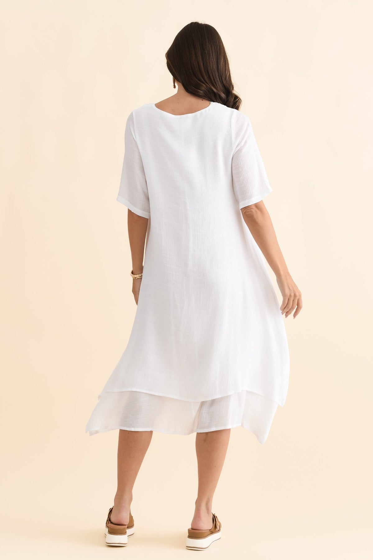 Nala White Layers Dress Detail View