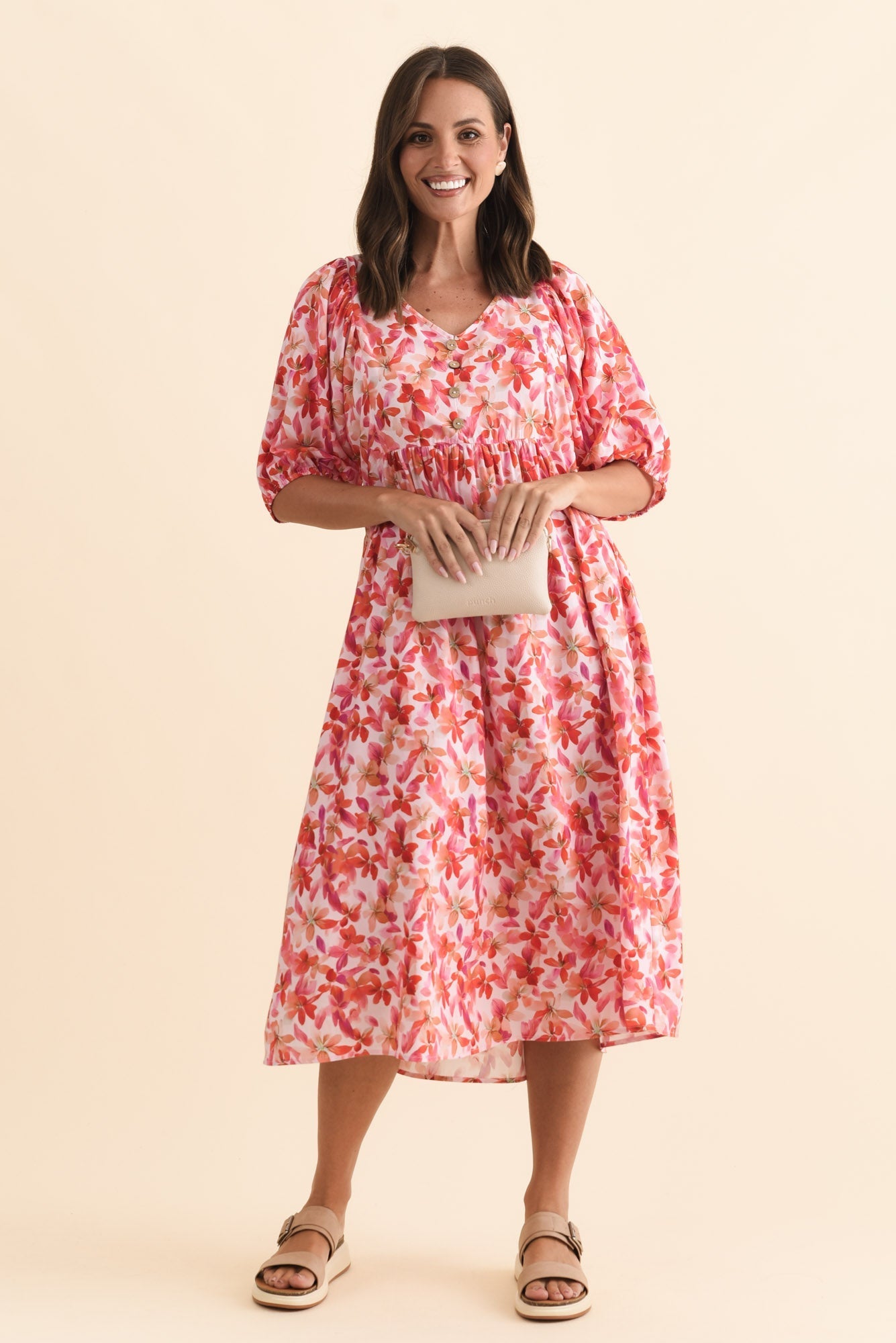 Nolte Pink Petal Pocket Dress Front View 2