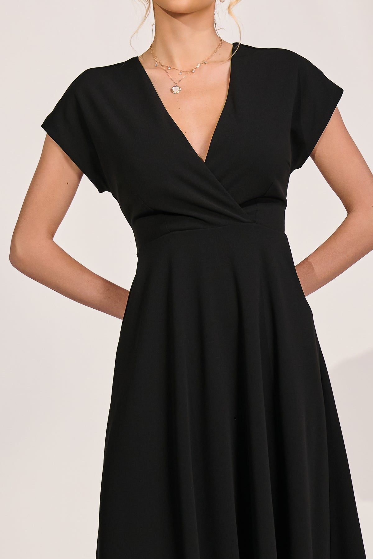 Printed Scuba Dipped Hem Maxi Dress Side View