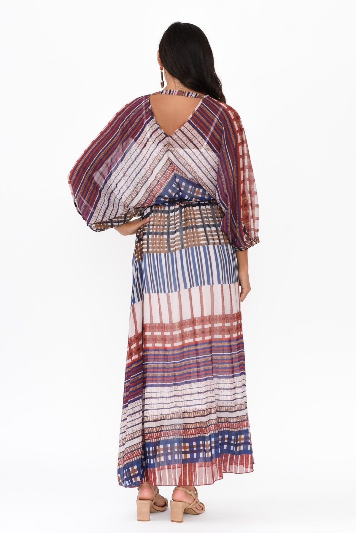 Rays Blue Check Tie Dress Side View